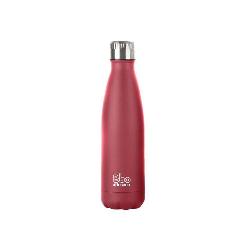 BOTELLA BBO TERMO ACERO INOXIDABLE 350ML ROJA y  FUNDA IRISANA