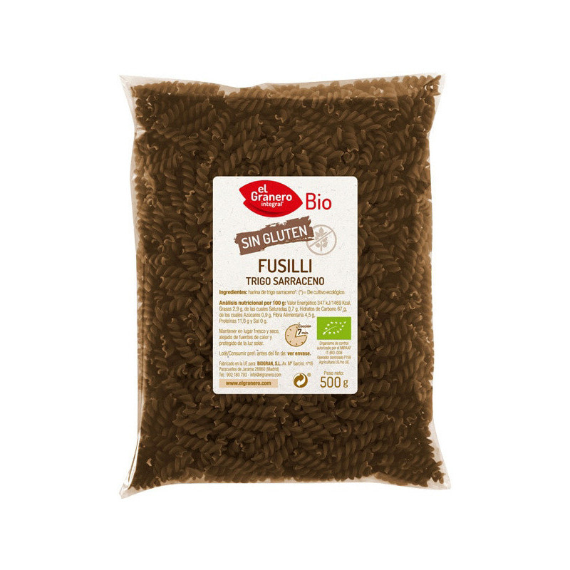 FUSILLI DE TRIGO SARRACENO SIN GLUTEN BIO 500 g
